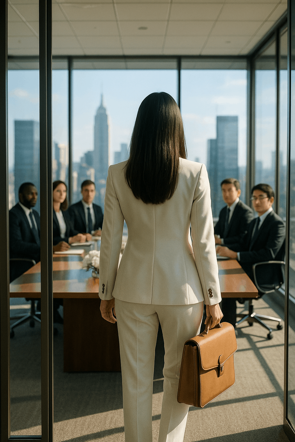 Executives in a leadership setting